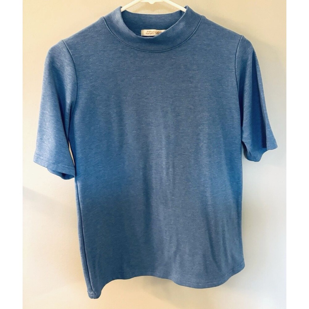 Liyo Hon Women’s Moch Neck Blue Tee Size M
